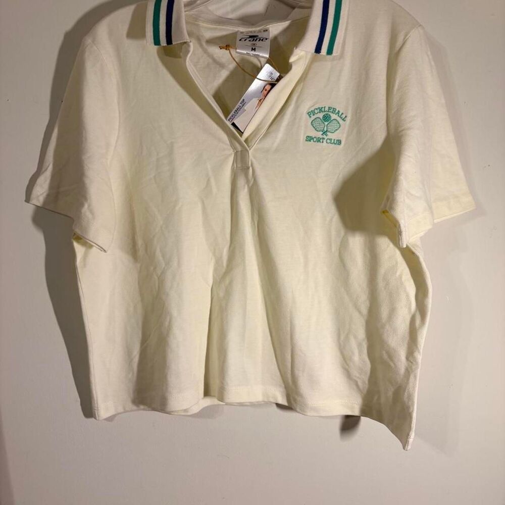Crane Men's Cream and Yellow Polo-shirts
